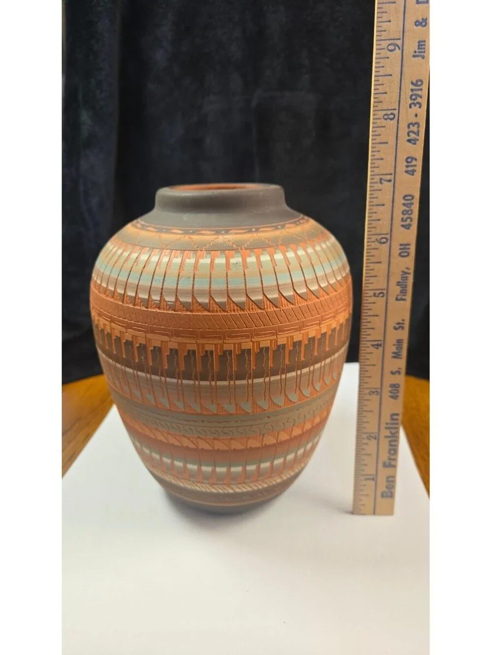 Handcrafted Navajo Pottery Vase Signed by C. Billy